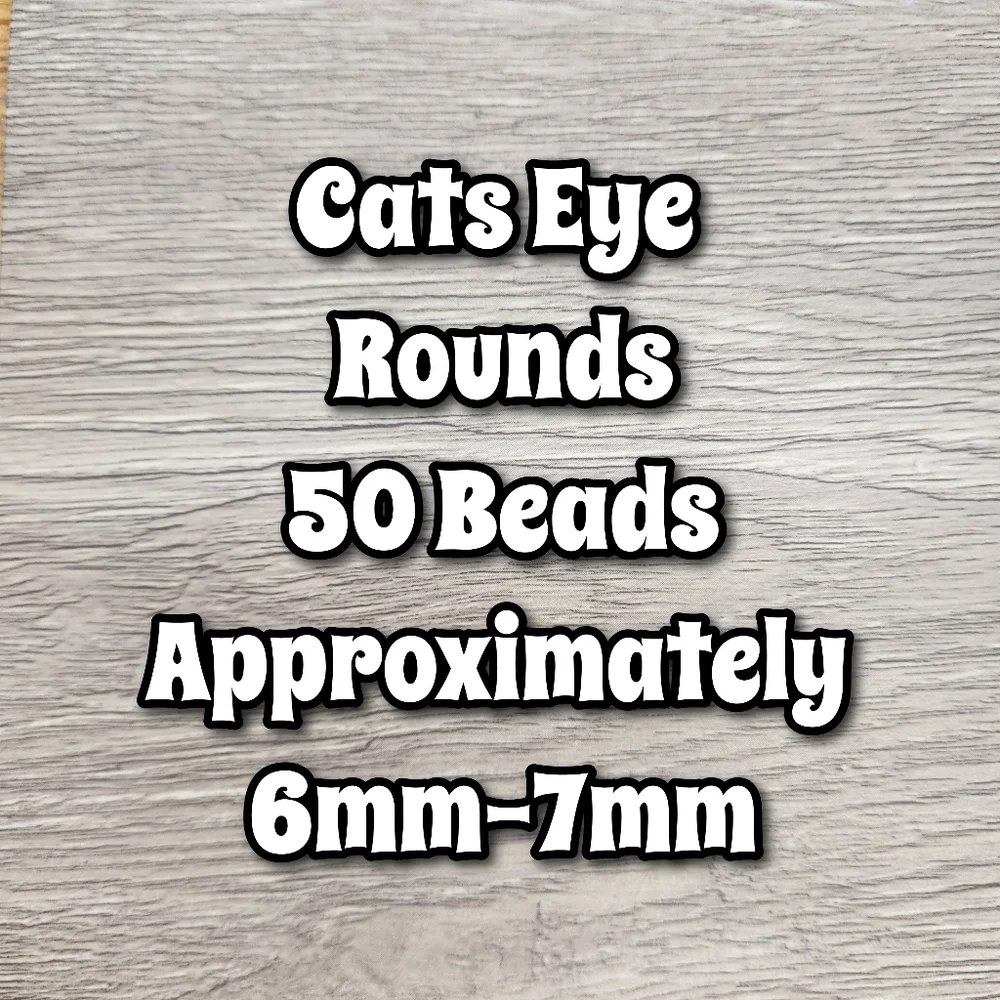 Cats Eye Round Bead Lot of 50 Cat's Eye Glass Fiber Optic Glass Bead